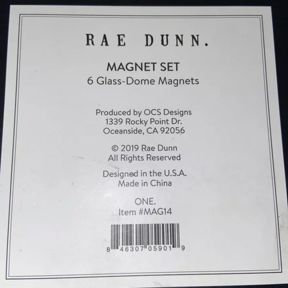 Rae Dunn 6 Glass Dome Black and White Magnet Counting Number Box Set. - Picture 2 of 2